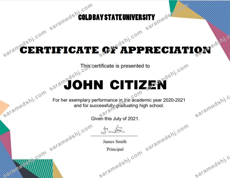 USA Graduation Appreciation certificate template in Word and PDF format